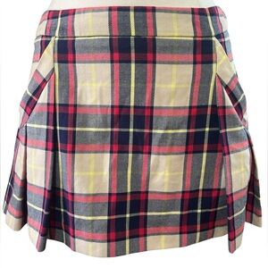 Vintage Princess Vera Wang Plaid pleated Mini Emo Skirt Red, Yellow, Navy Size 7